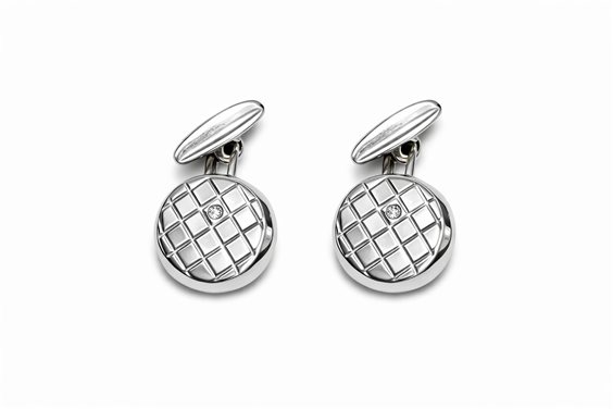 Bouton de manchette  Idee Preziose dal 1987 Homme in Or blanc Zircone IP.ACK18B/2C - IP.ACK18B/2C